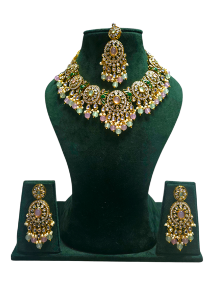 Polki Necklace set with Maangtikka