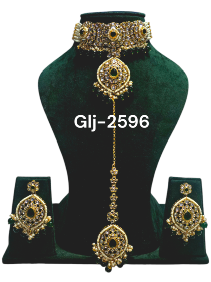Polki Choker Necklace set with Maangtikka