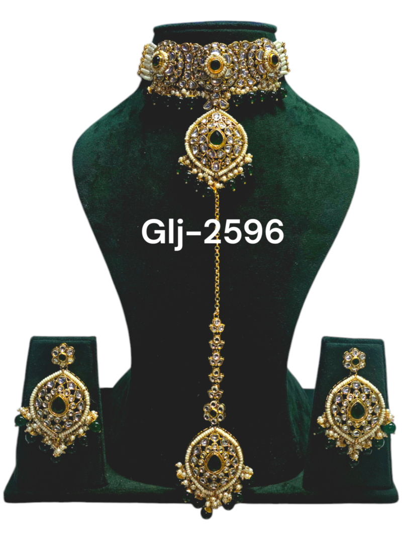 Polki Choker Necklace set with Maangtikka
