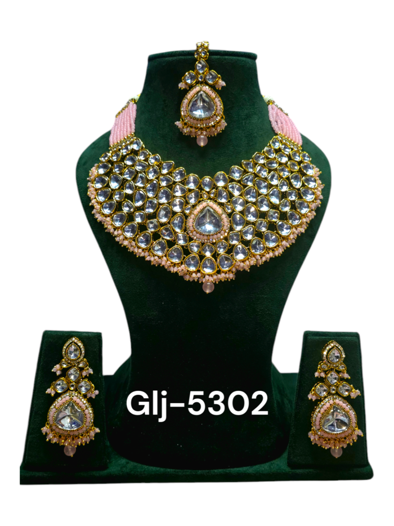 Polki Necklace set with Maangtikka - Image 3