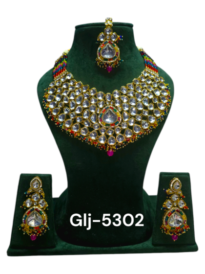 Polki Necklace set with Maangtikka