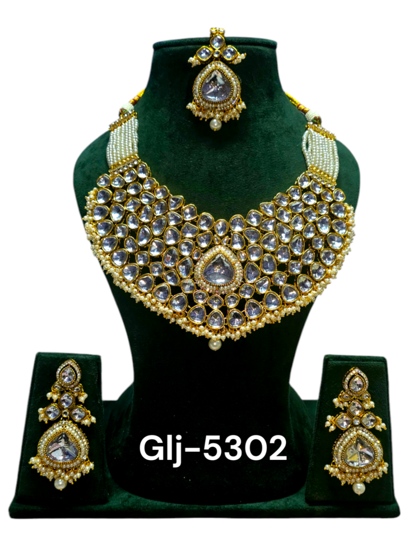 Polki Necklace set with Maangtikka - Image 2