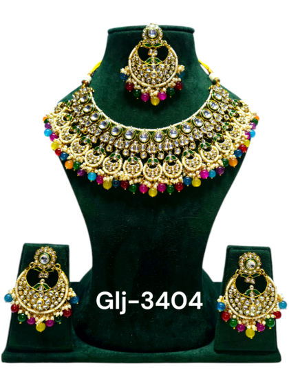 Polki Necklace set with Maangtikka