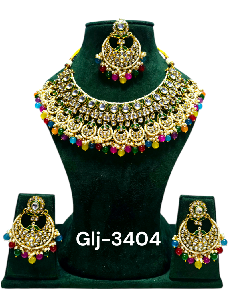 Polki Necklace set with Maangtikka