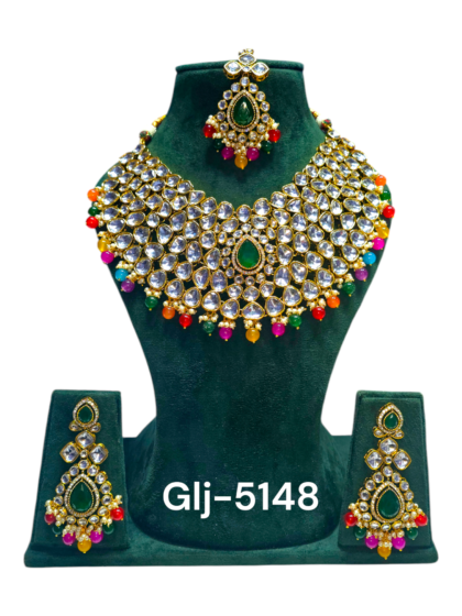 Polki Necklace set with Maangtikka