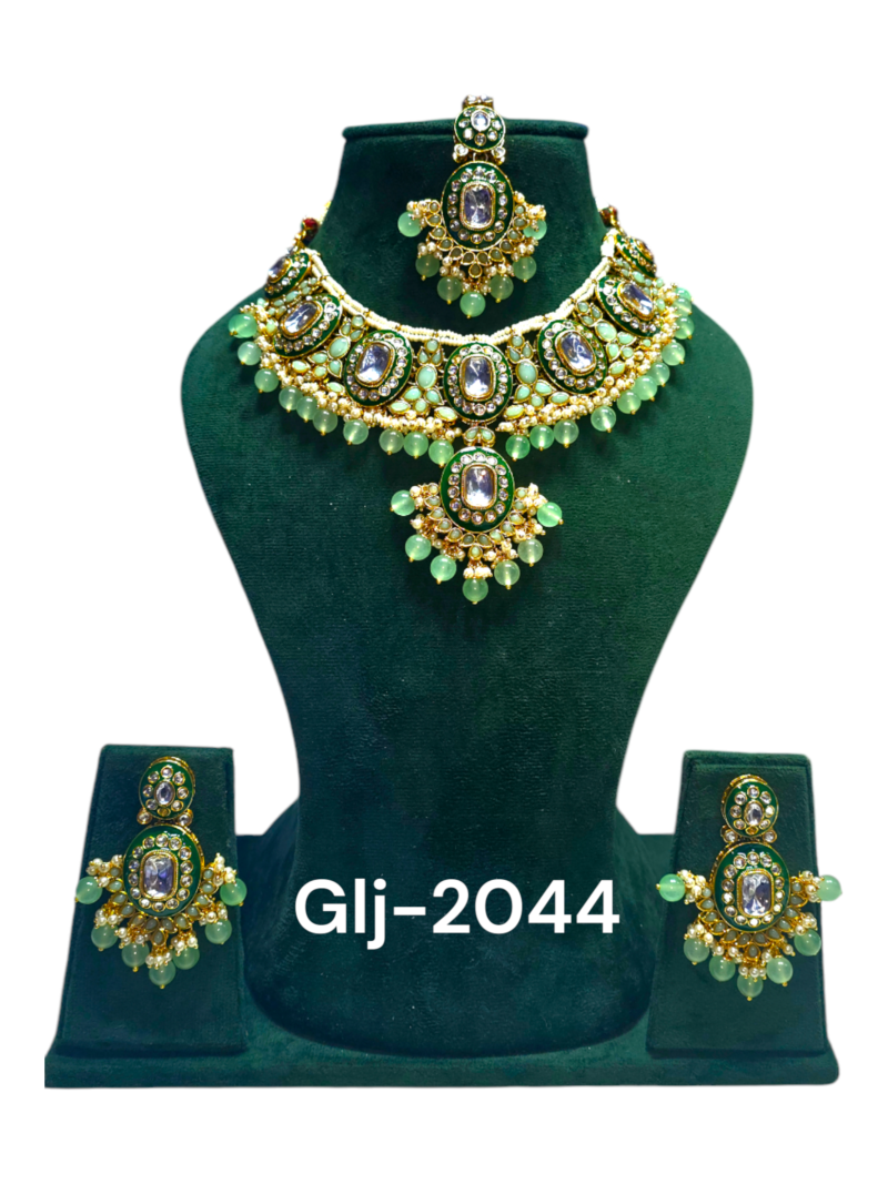 Polki Necklace set with Maangtikka - Image 4