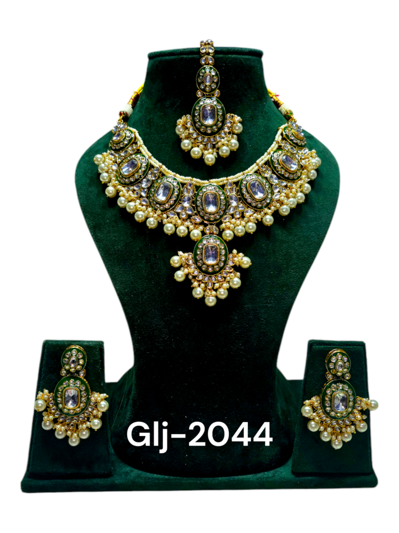 Polki Necklace set with Maangtikka - Image 2