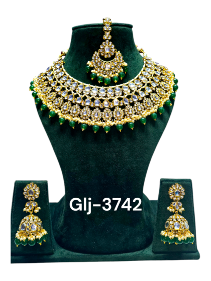 Polki Necklace set with Maangtikka